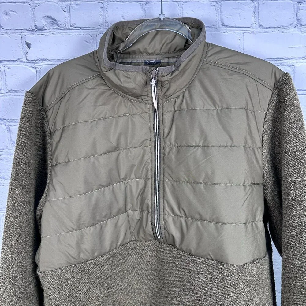 prAna Men's IncrediWool 1/2 Zip Wooly Bird Fleece Jacket, Size S, Slate Green‎